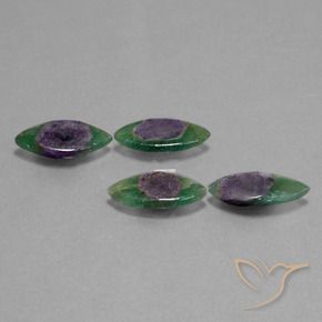 8.35 ctw Multicolor Ruby in Fuchsite Stones, Natural Ruby in Fuchsite in Marquise Slice Shape for Sale