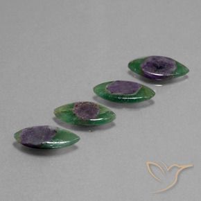 Ruby in Fuchsite Gemstones in 14.4 x 7.5 mm Size for Sale, Ruby in Fuchsite Stones in Multicolor Color