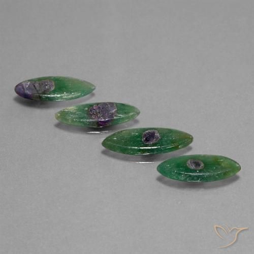 9.07 ct Marquise Slice Ruby in Fuchsite, 16.9 x 7.4 mm From Ethiopia, Photo A