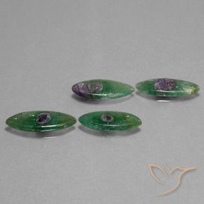 9.07 ctw Multicolor Ruby in Fuchsite Stones, Natural Ruby in Fuchsite in Marquise Slice Shape for Sale