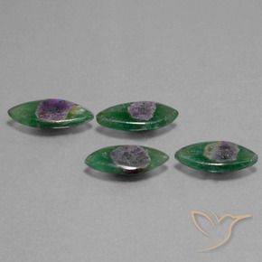 11.44 ctw Multicolor Ruby in Fuchsite Stones, Natural Ruby in Fuchsite in Marquise Slice Shape for Sale