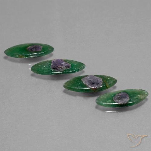 10.77 ct Marquise Slice Ruby in Fuchsite, 17.8 x 8 mm From Ethiopia, Photo A