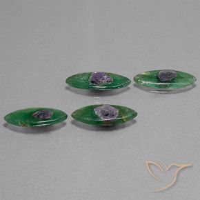 10.77 ctw Multicolor Ruby in Fuchsite Stones, Natural Ruby in Fuchsite in Marquise Slice Shape for Sale