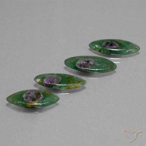12.02 ct Marquise Slice Ruby in Fuchsite, 18.3 x 8.2 mm From Ethiopia, Photo A