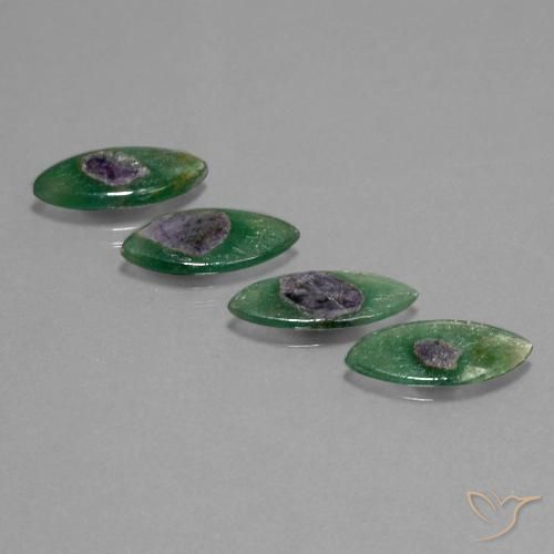11.26 ct Marquise Slice Ruby in Fuchsite, 17.6 x 9.1 mm From Ethiopia, Photo A