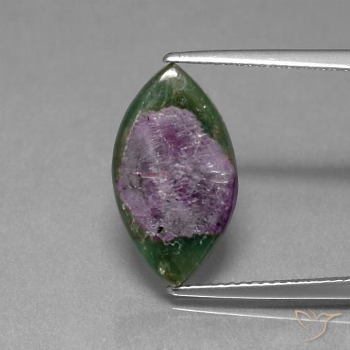 5.06 ct Marquise Slice Ruby in Fuchsite, 17.1 x 9.5 mm From Ethiopia, Photo A