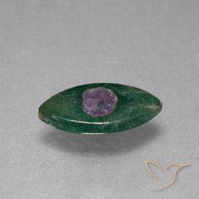 4.24 ct Multicolor Ruby in Fuchsite Stone, Natural Ruby in Fuchsite in Marquise Slice Shape for Sale