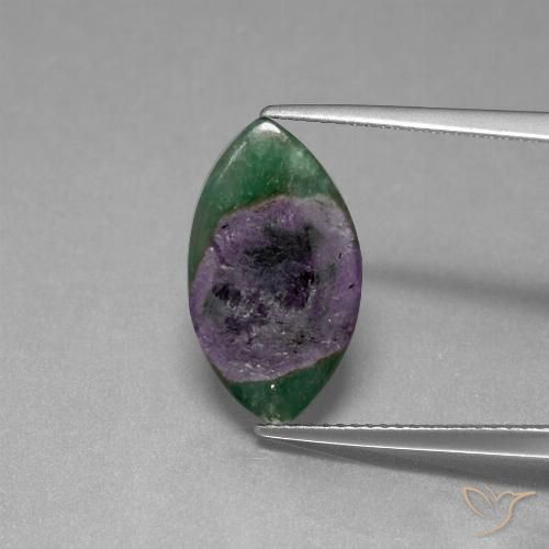 4.7 ct Marquise Slice Ruby in Fuchsite, 17.9 x 10.1 mm From Ethiopia, Photo A