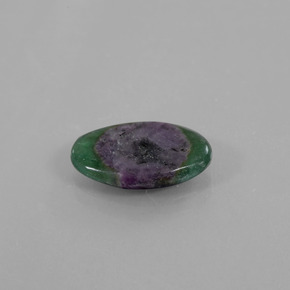 3.14 ct Bi-color Ruby in Fuchsite Stone, Natural Ruby in Fuchsite in Oval Slice Shape for Sale