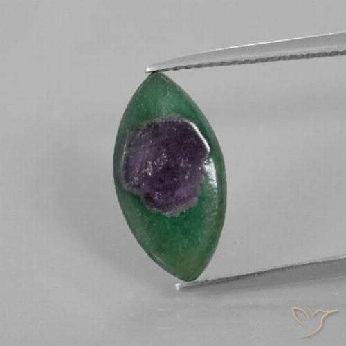 3.62 ct Marquise Slice Ruby in Fuchsite, 15.7 x 8.3 mm From Ethiopia, Photo A