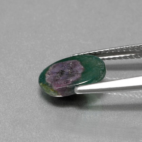 Ruby in Fuchsite Gemstone in 10 x 8 mm (calibrated) Size for Sale, Ruby in Fuchsite Stone in Bi-Color Color