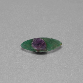 1.24 ct Bi-color Ruby in Fuchsite Stone, Natural Ruby in Fuchsite in Marquise Slice Shape for Sale