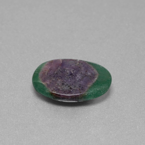 4.50 ct Bi-color Ruby in Fuchsite Stone, Natural Ruby in Fuchsite in Oval Slice Shape for Sale