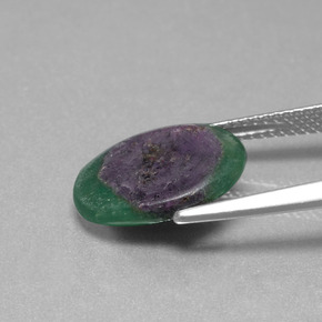 Ruby in Fuchsite Gemstone in 14 x 10 mm (calibrated) Size for Sale, Ruby in Fuchsite Stone in Bi-Color Color