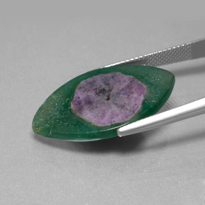 Ruby in Fuchsite Gemstone in 27 x 17.3 mm Size for Sale, Ruby in Fuchsite Stone in Bi-Color Color