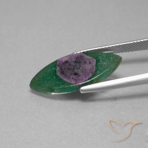 Ruby in Fuchsite Gemstone in 23.6 x 11.4 mm Size for Sale, Ruby in Fuchsite Stone in Multicolor Color