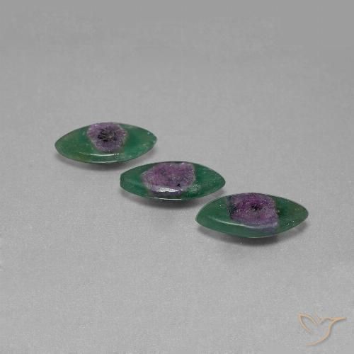 6.44 ct Marquise Slice Ruby in Fuchsite, 13.5 x 6.7 mm From Ethiopia, Photo A