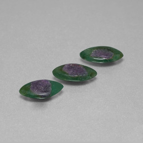 Ruby in Fuchsite Gemstone in 11.7 x 6.3 mm Size for Sale, Ruby in Fuchsite Stone in Bi-Color Color