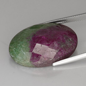 Ruby-Zoisite Gemstone in 28.1 x 19.9 mm Size for Sale, Ruby-Zoisite Stone in Multicolor Color