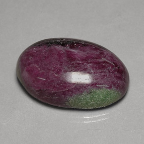60.73 ct Multicolor Ruby-Zoisite Gemstone, Ruby-Zoisite Gem in Oval Cabochon Shape for Sale.