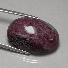 60.73 ct Multicolor Ruby-Zoisite Stone, Natural Ruby-Zoisite in Oval Cabochon Shape for Sale