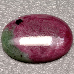 10.66 ct Multicolor Ruby-Zoisite Gemstone, Ruby-Zoisite Gem in Oval Cabochon Shape for Sale.