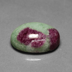 11.90 ct Multicolor Ruby-Zoisite Gemstone, Ruby-Zoisite Gem in Oval Cabochon Shape for Sale.