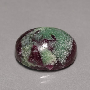 13.91 ct Multicolor Ruby-Zoisite Gemstone, Ruby-Zoisite Gem in Oval Cabochon Shape for Sale.