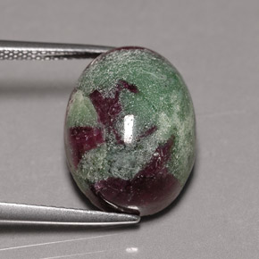 13.91 ct Multicolor Ruby-Zoisite Stone, Natural Ruby-Zoisite in Oval Cabochon Shape for Sale