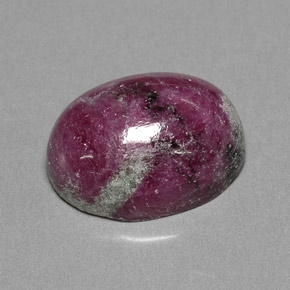 14.74 ct Multicolor Ruby-Zoisite Gemstone, Ruby-Zoisite Gem in Oval Cabochon Shape for Sale.