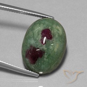 25.50 ct Multicolor Ruby-Zoisite Stone, Natural Ruby-Zoisite in Oval Cabochon Shape for Sale