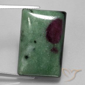 33.94 ct Baguette Ruby-Zoisite, 24.7 x 16.6 mm From Tanzania, Photo A
