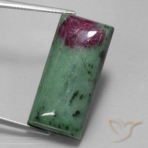29.97 ct Baguette Ruby-Zoisite, 28 x 13.2 mm From Tanzania, Photo A