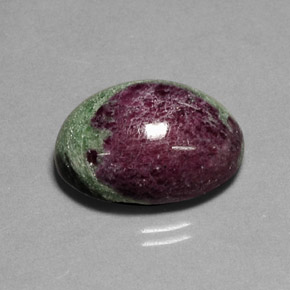 22.79 ct Multicolor Ruby-Zoisite Gemstone, Ruby-Zoisite Gem in Oval Cabochon Shape for Sale.