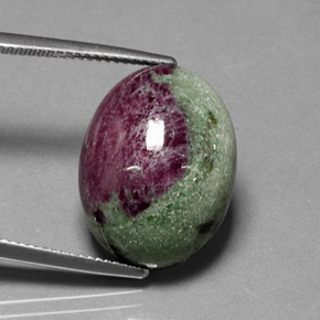 22.79 ct Multicolor Ruby-Zoisite Stone, Natural Ruby-Zoisite in Oval Cabochon Shape for Sale