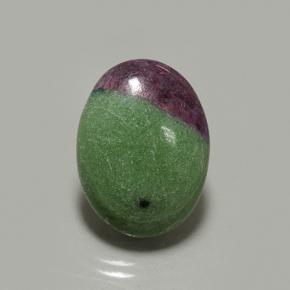 14.29 ct Multicolor Ruby-Zoisite Gemstone, Ruby-Zoisite Gem in Oval Cabochon Shape for Sale.