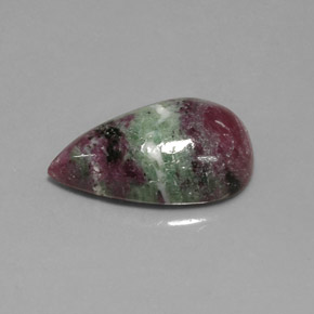 13.52 ct Multicolor Ruby-Zoisite Gemstone, Ruby-Zoisite Gem in Pear Cabochon Shape for Sale.