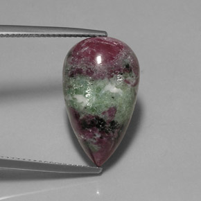 13.52 ct Multicolor Ruby-Zoisite Stone, Natural Ruby-Zoisite in Pear Cabochon Shape for Sale