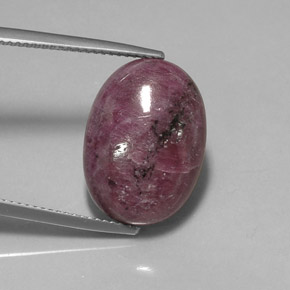 15.16 ct Multicolor Ruby-Zoisite Gemstone, Ruby-Zoisite Gem in Oval Cabochon Shape for Sale.