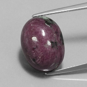 15.10 ct Multicolor Ruby-Zoisite Gemstone, Ruby-Zoisite Gem in Oval Cabochon Shape for Sale.