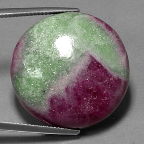 54.16 ct Multicolor Ruby-Zoisite Stone, Natural Ruby-Zoisite in Round Cabochon Shape for Sale