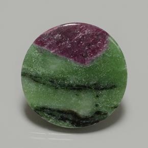 37.21 ct Multicolor Ruby-Zoisite Stone, Natural Ruby-Zoisite in Round Cabochon Shape for Sale