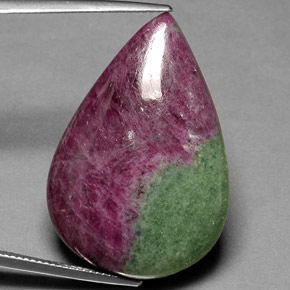 44.82 ct Multicolor Ruby-Zoisite Gemstone, Ruby-Zoisite Gem in Pear Cabochon Shape for Sale.