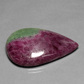 44.82 ct Multicolor Ruby-Zoisite Stone, Natural Ruby-Zoisite in Pear Cabochon Shape for Sale