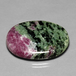 44.83 ct Multicolor Ruby-Zoisite Stone, Natural Ruby-Zoisite in Oval Cabochon Shape for Sale