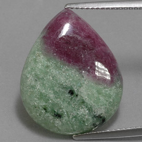 15.70 ct Multicolor Ruby-Zoisite Gemstone, Ruby-Zoisite Gem in Pear Cabochon Shape for Sale.