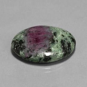 22.72 ct Multicolor Ruby-Zoisite Gemstone, Ruby-Zoisite Gem in Oval Cabochon Shape for Sale.