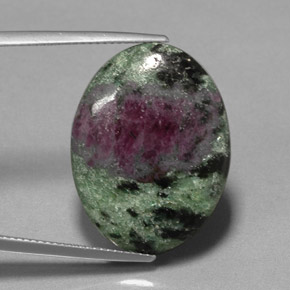 22.72 ct Multicolor Ruby-Zoisite Stone, Natural Ruby-Zoisite in Oval Cabochon Shape for Sale