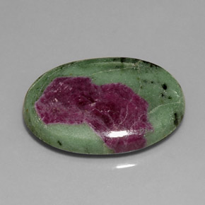 28.10 ct Multicolor Ruby-Zoisite Stone, Natural Ruby-Zoisite in Oval Cabochon Shape for Sale