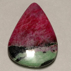 23.73 ct Multicolor Ruby-Zoisite Gemstone, Ruby-Zoisite Gem in Pear Cabochon Shape for Sale.